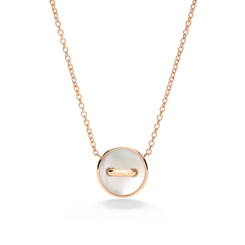 Pomellato Pom Pom Dot collier in roségoud met parelmoer en diamant Leon Martens Juwelier