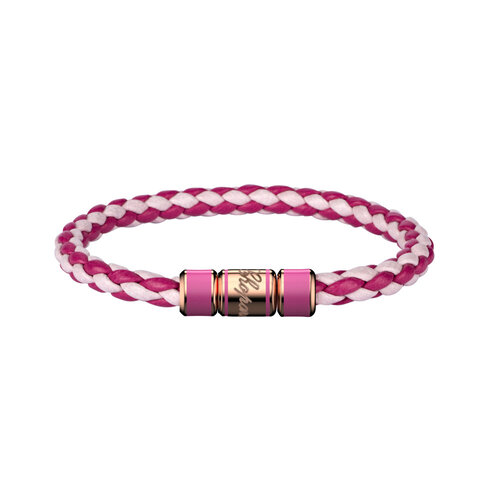 Chopard Signature armband in roze kalfsleder met rosé verguld staal Leon Martens Juwelier