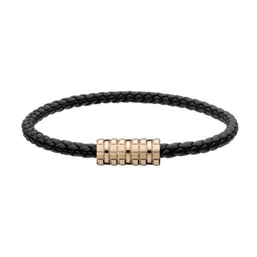 Chopard Ice Cube armband in zwart leder met rosé verguld staal Leon Martens Juwelier