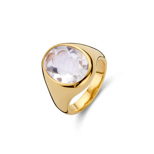Leon Martens zegelring in roségoud met kleursteen Leon Martens Juwelier