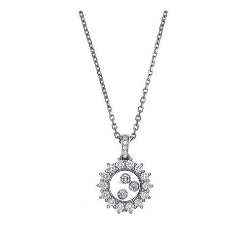 Chopard Happy Diamonds collier in witgoud met diamant Leon Martens Juwelier