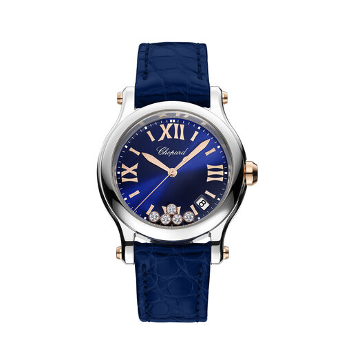 Chopard Happy Sport in staal met roségoud en diamant Leon Martens Juwelier