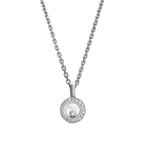 Chopard Happy Diamonds collier in witgoud met diamant Leon Martens Juwelier
