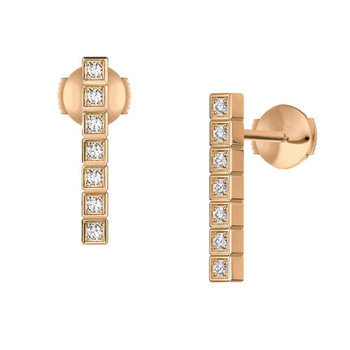 Chopard Ice Cube oorsieraden in roségoud met diamant Leon Martens Juwelier