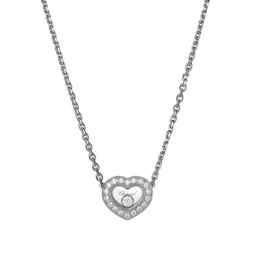Chopard Happy Diamonds collier in witgoud met diamant Leon Martens Juwelier