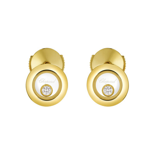 Chopard Happy Diamonds oorsieraden in geelgoud met diamant Leon Martens Juwelier