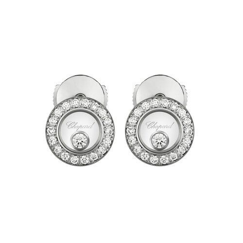 Chopard Happy Diamonds oorsieraden in witgoud met diamant Leon Martens Juwelier