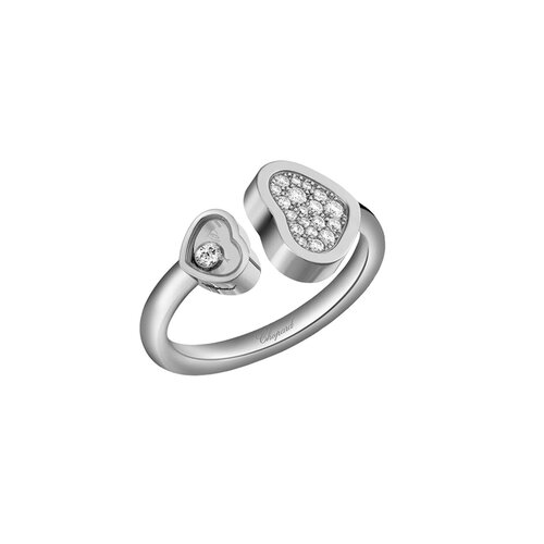 Chopard Happy Hearts ring in witgoud met diamant Leon Martens Juwelier