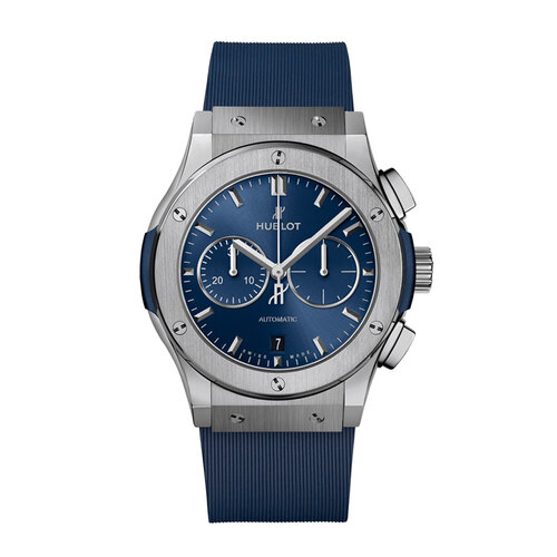 Hublot Classic Fusion Chronograph Titanium Blue Leon Martens Juwelier