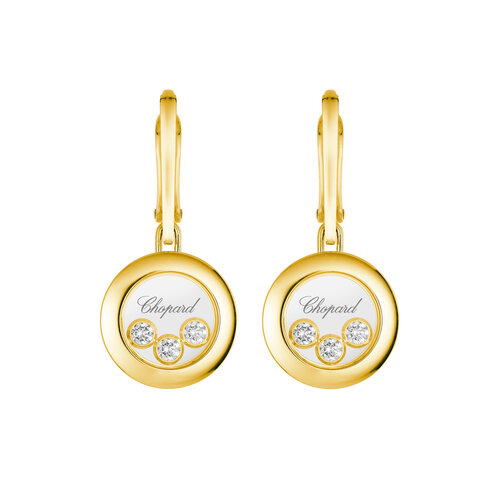 Chopard Happy Diamonds oorsieraden in geelgoud met diamant Leon Martens Juwelier