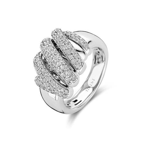 Tirisi Amsterdam Swirl ring in witgoud met diamant Leon Martens Juwelier Tirisi Amsterdam Swirl ring in witgoud met diamant Leon Martens Juwelier