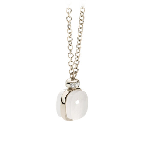 Pomellato Nudo Petit collier in witgoud met melkkwarts en diamant Leon Martens Juwelier Pomellato Nudo Petit collier in witgoud met melkkwarts en diamant Leon Martens Juwelier