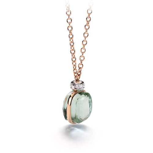 Pomellato Nudo Classic collier in rosé- en witgoud met prasioliet en diamant Leon Martens Juwelier Pomellato Nudo Classic collier in rosé- en witgoud met prasioliet en diamant Leon Martens Juwelier