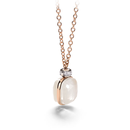 Pomellato Nudo Classic collier in rosé- en witgoud met witte topaas en diamant Leon Martens Juwelier Pomellato Nudo Classic collier in rosé- en witgoud met witte topaas en diamant Leon Martens Juwelier