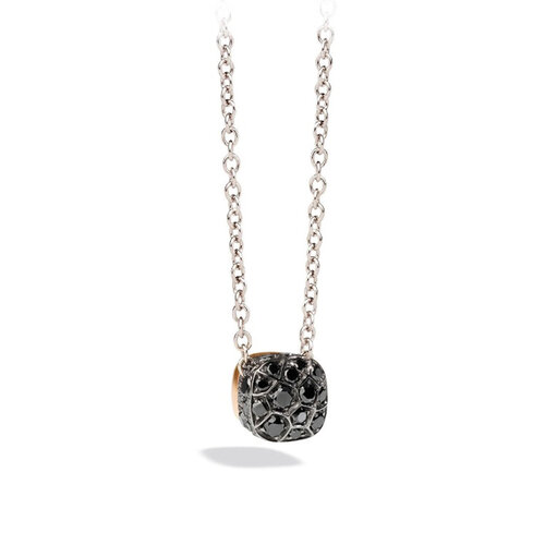 Pomellato Nudo Solitaire collier in rosé- en witgoud met zwarte diamant Leon Martens Juwelier Pomellato Nudo Solitaire collier in rosé- en witgoud met zwarte diamant Leon Martens Juwelier