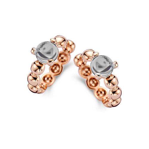 Leon Martens Oorringen in roségoud met rookkwarts Leon Martens Juwelier
