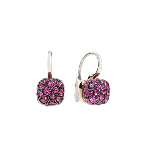 Pomellato Nudo Solitaire oorsieraden in rosé- en witgoud met robijn Leon Martens Juwelier Pomellato Nudo Solitaire oorsieraden in rosé- en witgoud met robijn Leon Martens Juwelier