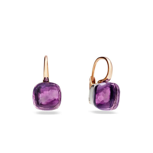 Pomellato Nudo oorsieraden in rosé- en witgoud met amethist Leon Martens Juwelier Pomellato Nudo oorsieraden in rosé- en witgoud met amethist Leon Martens Juwelier