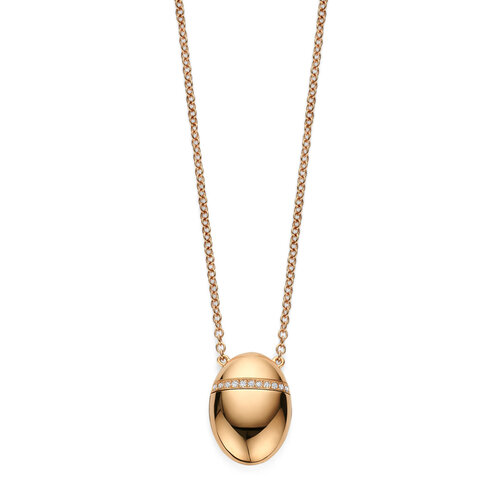 Scarabeo Collier in roségoud met diamant Leon Martens Juwelier