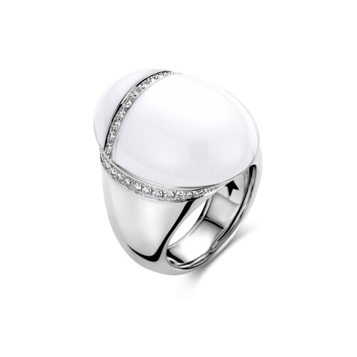 Leon Martens Scarabeo ring in witgoud met kogolong en diamant Leon Martens Juwelier