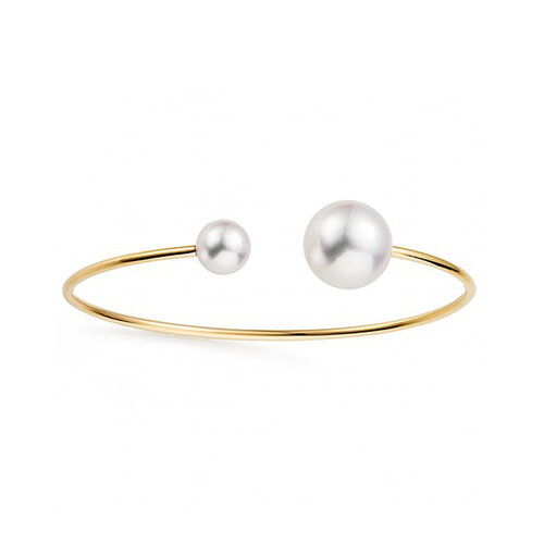 Yana Nesper Open Mind armband in geelgoud met zoetwaterparels Leon Martens Juwelier