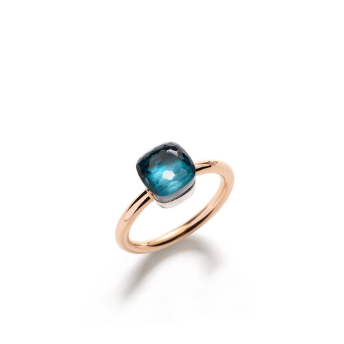 Pomellato Nudo Petit ring in rosé- en witgoud met London topaas Leon Martens Juwelier Pomellato Nudo Petit ring in rosé- en witgoud met London topaas Leon Martens Juwelier
