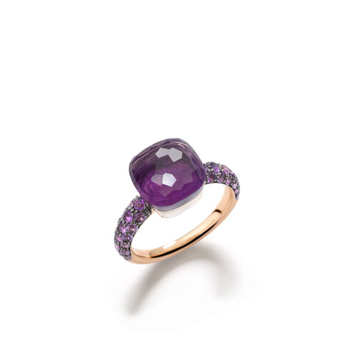Pomellato Nudo Classic ring in rosé- en witgoud met amethist en jade Leon Martens Juwelier Pomellato Nudo Classic ring in rosé- en witgoud met amethist en jade Leon Martens Juwelier