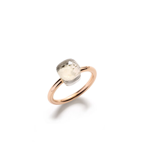 Pomellato Nudo Petit ring in rosé- en witgoud met witte topaas Leon Martens Juwelier Pomellato Nudo Petit ring in rosé- en witgoud met witte topaas Leon Martens Juwelier