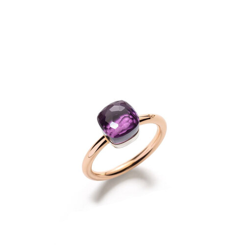 Pomellato Nudo Petit ring in rosé- en witgoud met amethist Leon Martens Juwelier Pomellato Nudo Petit ring in rosé- en witgoud met amethist Leon Martens Juwelier