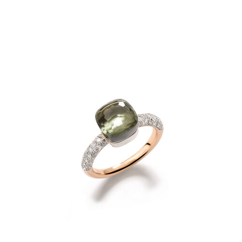 Pomellato Nudo Petit ring in rosé- en witgoud met prasioliet en diamant Leon Martens Juwelier Pomellato Nudo Petit ring in rosé- en witgoud met prasioliet en diamant Leon Martens Juwelier