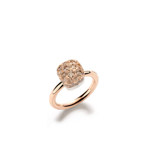 Pomellato Nudo Petit ring in rosé- en witgoud met bruine diamant Leon Martens Juwelier Pomellato Nudo Petit ring in rosé- en witgoud met bruine diamant Leon Martens Juwelier