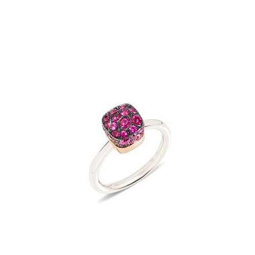 Pomellato Nudo Solitaire ring in rosé- en witgoud met robijn Leon Martens Juwelier Pomellato Nudo Solitaire ring in rosé- en witgoud met robijn Leon Martens Juwelier
