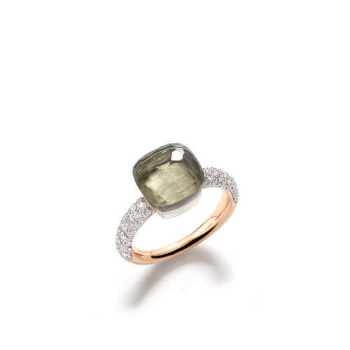 Pomellato Nudo ring in rosé- en witgoud met prasioliet en diamant Leon Martens Juwelier Pomellato Nudo ring in rosé- en witgoud met prasioliet en diamant Leon Martens Juwelier