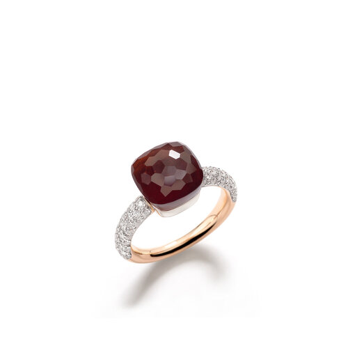 Pomellato Nudo ring in rosé- en witgoud met granaat en diamant Leon Martens Juwelier Pomellato Nudo ring in rosé- en witgoud met granaat en diamant Leon Martens Juwelier