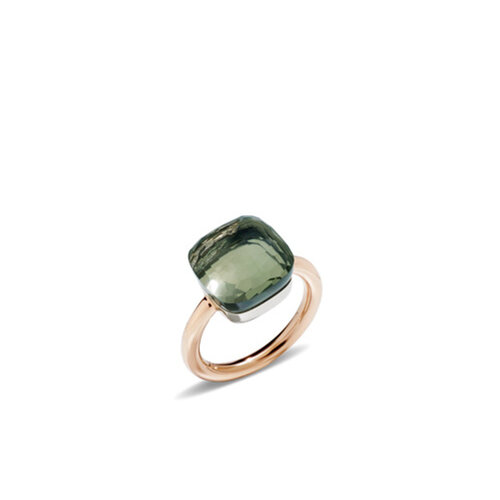 Pomellato Nudo Grande ring in rosé- en witgoud met prasioliet Leon Martens Juwelier Pomellato Nudo Grande ring in rosé- en witgoud met prasioliet Leon Martens Juwelier