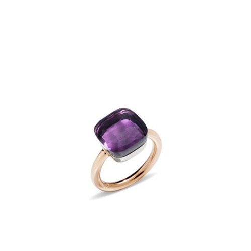 Pomellato Nudo Grande ring in rosé- en witgoud met amethist Leon Martens Juwelier Pomellato Nudo Grande ring in rosé- en witgoud met amethist Leon Martens Juwelier
