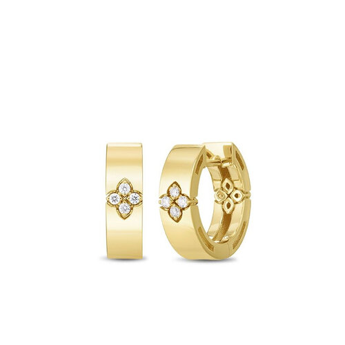 Roberto Coin  Love in Verona oorsieraden in geelgoud met diamant Leon Martens Juwelier
