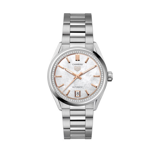 TAG Heuer Carrera Date 36 in staal met diamant Leon Martens Juwelier