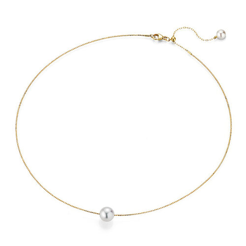 Yana Nesper New Basics collier in geelgoud met Akoya parels Leon Martens Juwelier