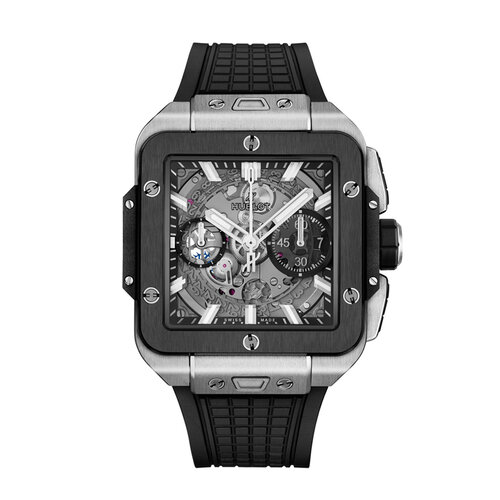 Hublot Square Bang Unico in titanium met keramiek Leon Martens Juwelier