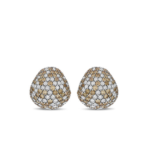 Leon Martens oorsieraden in witgoud met bruine en witte diamanten Leon Martens Juwelier