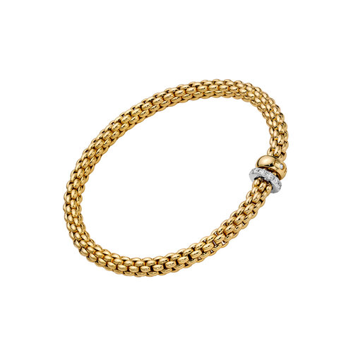 Fope Solo armband in geel- en witgoud met diamanten Leon Martens Juwelier