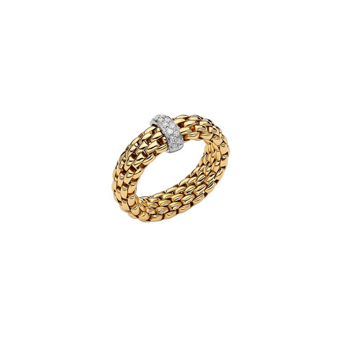 Fope Vendôme ring in geel- en witgoud met diamanten Leon Martens Juwelier