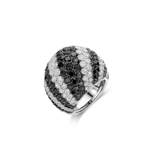 Leon Martens Leon Martens ring in witgoud met witte en zwarte diamanten Leon Martens Juwelier