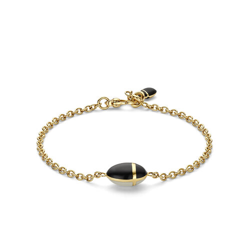 Leon Martens scarabeo armband in geelgoud, zwart en wit geëmailleerd Leon Martens Juwelier