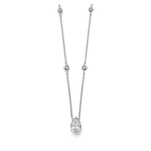 Leon Martens solitaircollier in witgoud met diamanten Leon Martens Juwelier