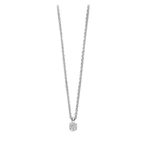 Leon Martens collier met hanger in witgoud met diamant Leon Martens Juwelier