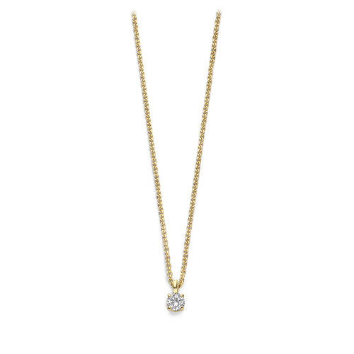 Leon Martens collier met hanger in geelgoud met diamant Leon Martens Juwelier