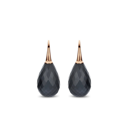 Leon Martens oorsieraden in roségoud met zwarte agaat Leon Martens Juwelier