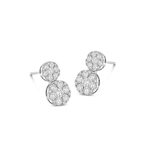 Leon Martens oorstekers in witgoud met diamanten Leon Martens Juwelier